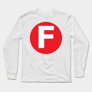 Letter F Big Red Dot Letters & Numbers Long Sleeve T-Shirt